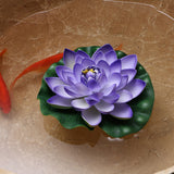 Qfdian home decor hot sale new Artificial Lotus Simulation water lily flowers Pond Plant Ornament Floating Flower Home Garden Pond Decoration Floating Lotus