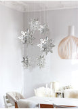 Qfdian Party decoration valentines day  6pcs/set Three-dimensional Hollow Snowflake Hanging Cardboard Party Christmas Happy Birthday Wedding Party Decoration for Home