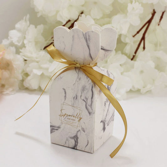 Qfdian Party decoration 10pcs/lot Marble Design Wedding Dragees Box Flower Wedding Party Gift Boxes Wedding Favors Gift Boxes for Wedding Events