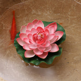 Qfdian home decor hot sale new Artificial Lotus Simulation water lily flowers Pond Plant Ornament Floating Flower Home Garden Pond Decoration Floating Lotus