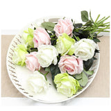 Qfdian valentines day gifts for her 10pcs/lot Single elegant single stem rose artificial flower rayon wedding wedding home accessories Valentine's Day gift flower