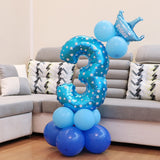 Qfdian Party decoration 1set 32inch Number Foil Balloons Digit Air Ballon Kids Birthday Party Festival Party Anniversary Crown Decor Supplies