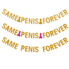 Qfdian Party decoration Bachelorette Party Decoration Glitter Same Penis Forever Banner Bridal Shower Bride To Be Hen Party Supplies Wedding Decoration