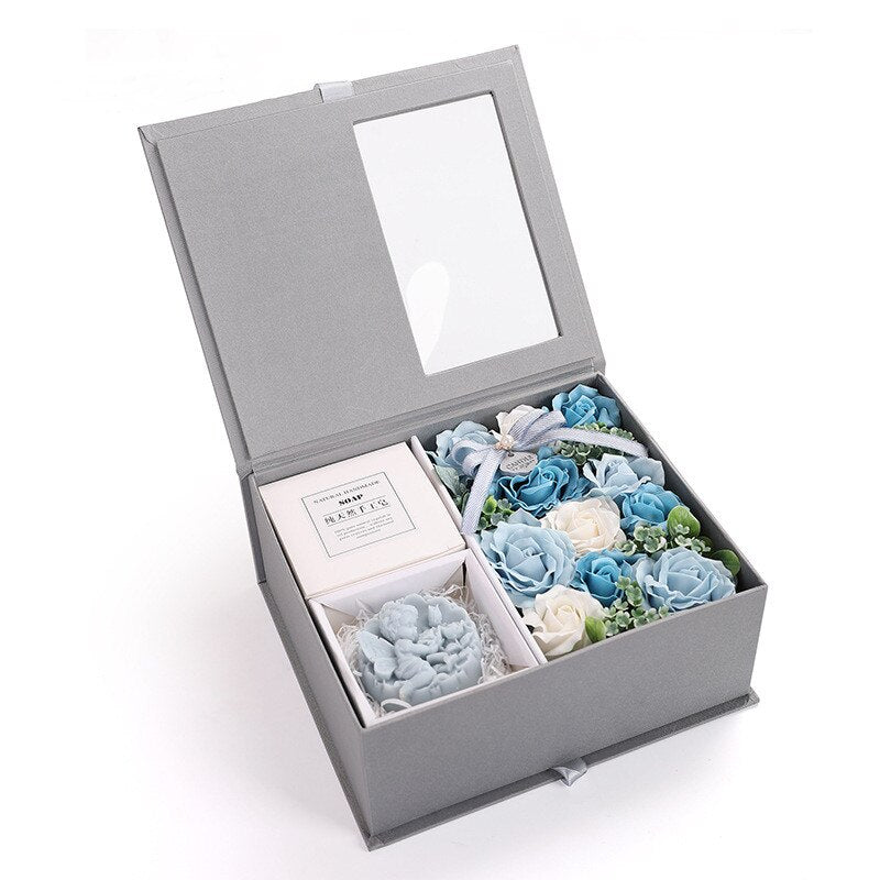 1pc beautiful Valentine Scented Soap Artificial Rose Gift Box for Girlfriend Wedding Birthday party supplies home decorations