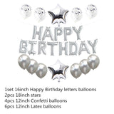 Qfdian Party decoration 16 Inch Happy Birthday Balloon Set Letter Foil Birthday Party Decoration Kids Rose Gold Confetti Happy Birthday Balloons Kids