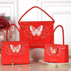 Qfdian Party decoration hot sale new 30Pcs/lot High-quality Laser Cut Butterfly Flower Gift Bags Candy Boxes Wedding favors Portable Gift Box Party Favor Decoration