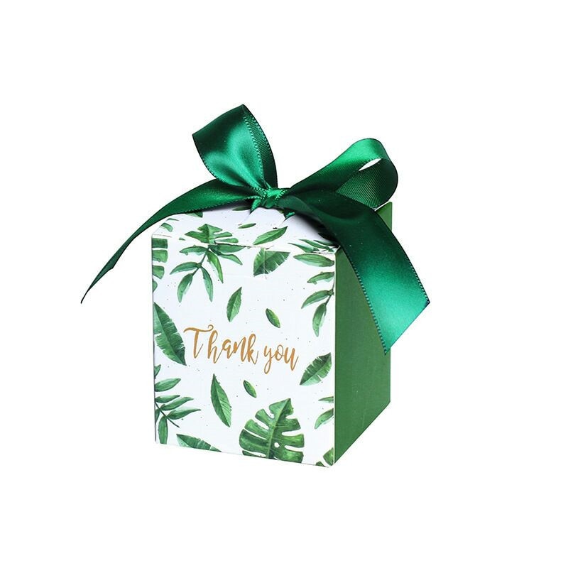 Qfdian Party gifts Party decoration hot sale new Sen Department Green Creative Square candy box wedding favor chocolate box party supplies box christmas gift box baby shower