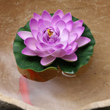 Qfdian home decor hot sale new Artificial Lotus Simulation water lily flowers Pond Plant Ornament Floating Flower Home Garden Pond Decoration Floating Lotus