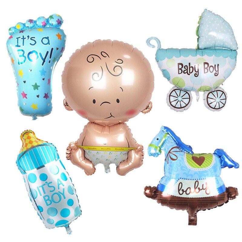 Qfdian Party decoration Gender Reveal Its A Boy Or Girl Baby Shower Boy Birthday Party Decorations Kids Girl Oh Baby Blue Pink Foil Balloons Package
