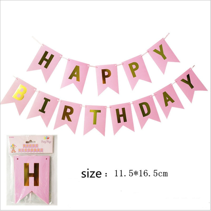 Qfdian Party decoration 16 Inch Happy Birthday Balloon Set Letter Foil Birthday Party Decoration Kids Rose Gold Confetti Happy Birthday Balloons Kids