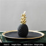 3 Colors Resin Pineapple Shaped Figurine Gold Black Nordic Style Crafts Miniatures Gift For Office Home Decoration Ornament