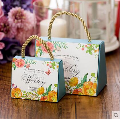 Qfdian wedding decorations for reception 50pcs Portable wedding candy box favors box paper gift bag packaging box for guests party decoration supplies