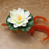 Qfdian home decor hot sale new Artificial Lotus Simulation water lily flowers Pond Plant Ornament Floating Flower Home Garden Pond Decoration Floating Lotus