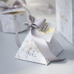 Qfdian Party decoration 50pcs/lot Triangular Pyramid gift box wedding favors and gifts candy box wedding gifts for guests wedding decoration