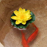 Qfdian home decor hot sale new Artificial Lotus Simulation water lily flowers Pond Plant Ornament Floating Flower Home Garden Pond Decoration Floating Lotus