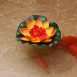 Qfdian home decor hot sale new Artificial Lotus Simulation water lily flowers Pond Plant Ornament Floating Flower Home Garden Pond Decoration Floating Lotus