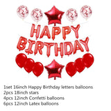 Qfdian Party decoration 16 Inch Happy Birthday Balloon Set Letter Foil Birthday Party Decoration Kids Rose Gold Confetti Happy Birthday Balloons Kids