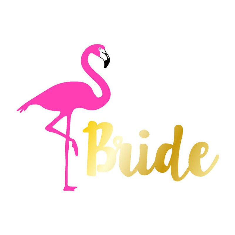 Qfdian Party decoration Flamingo Hawaii Wedding Decoration Team Bride To Be Tattoo Sticker Bridal Shower Bachelorette Party Supplies Mexican Party Decor