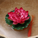Qfdian home decor hot sale new Artificial Lotus Simulation water lily flowers Pond Plant Ornament Floating Flower Home Garden Pond Decoration Floating Lotus