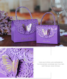 Qfdian Party gifts 50pcs/lot High-quality Laser Cut Butterfly Flower Gift Bags Candy Boxes Wedding favors Portable Gift Box Party Favor Decoration