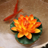Qfdian home decor hot sale new Artificial Lotus Simulation water lily flowers Pond Plant Ornament Floating Flower Home Garden Pond Decoration Floating Lotus