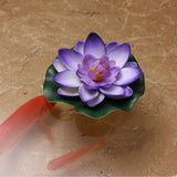 Qfdian home decor hot sale new Artificial Lotus Simulation water lily flowers Pond Plant Ornament Floating Flower Home Garden Pond Decoration Floating Lotus