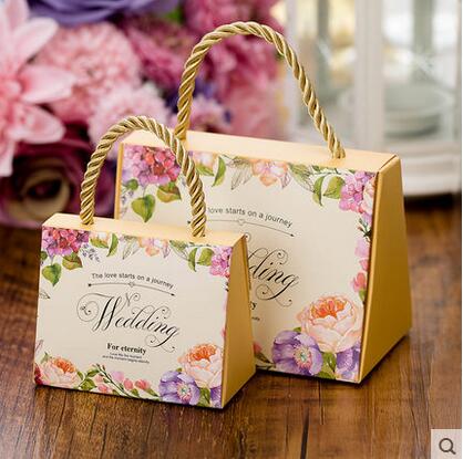 Qfdian wedding decorations for reception 50pcs Portable wedding candy box favors box paper gift bag packaging box for guests party decoration supplies