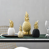 3 Colors Resin Pineapple Shaped Figurine Gold Black Nordic Style Crafts Miniatures Gift For Office Home Decoration Ornament