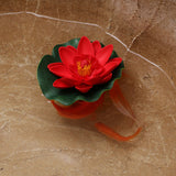 Qfdian home decor hot sale new Artificial Lotus Simulation water lily flowers Pond Plant Ornament Floating Flower Home Garden Pond Decoration Floating Lotus