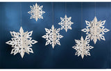 Qfdian Party decoration valentines day  6pcs/set Three-dimensional Hollow Snowflake Hanging Cardboard Party Christmas Happy Birthday Wedding Party Decoration for Home