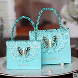 Qfdian Party gifts 50pcs/lot High-quality Laser Cut Butterfly Flower Gift Bags Candy Boxes Wedding favors Portable Gift Box Party Favor Decoration