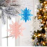 Qfdian Party decoration valentines day  6pcs/set Three-dimensional Hollow Snowflake Hanging Cardboard Party Christmas Happy Birthday Wedding Party Decoration for Home
