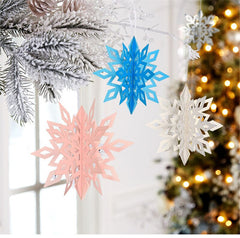 Qfdian Party decoration valentines day  6pcs/set Three-dimensional Hollow Snowflake Hanging Cardboard Party Christmas Happy Birthday Wedding Party Decoration for Home