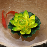 Qfdian home decor hot sale new Artificial Lotus Simulation water lily flowers Pond Plant Ornament Floating Flower Home Garden Pond Decoration Floating Lotus