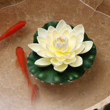 Qfdian home decor hot sale new Artificial Lotus Simulation water lily flowers Pond Plant Ornament Floating Flower Home Garden Pond Decoration Floating Lotus