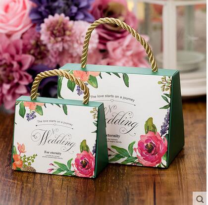 Qfdian wedding decorations for reception 50pcs Portable wedding candy box favors box paper gift bag packaging box for guests party decoration supplies