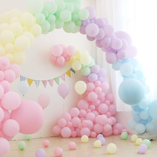 Qfdian wedding decorations 100pcs/lot 5 Inch Macarons Color Double Layer Latex Round Inflatable Balloon For Birthday Party Decoration/Wedding/Engage