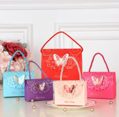 Qfdian Party decoration hot sale new 30Pcs/lot High-quality Laser Cut Butterfly Flower Gift Bags Candy Boxes Wedding favors Portable Gift Box Party Favor Decoration