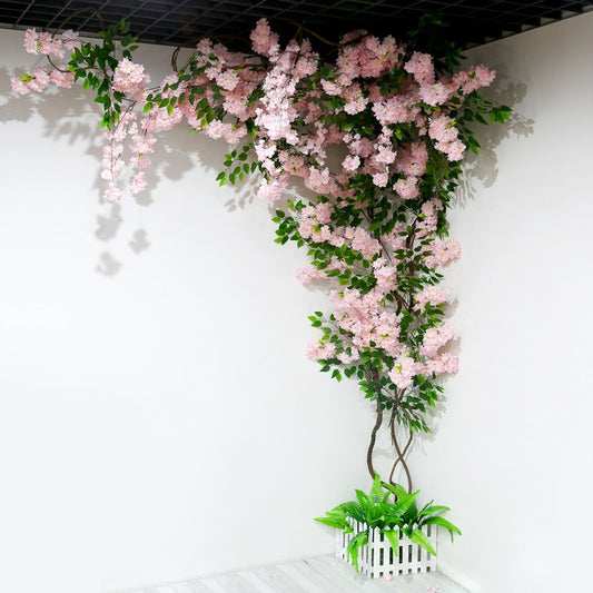 Qfdian wedding decorations hot sale new 20PCS Cherry Blossom Flower Branch High Quality Lifelike Fake Flower DIY Home Party Decoration Wedding Arch Decoration