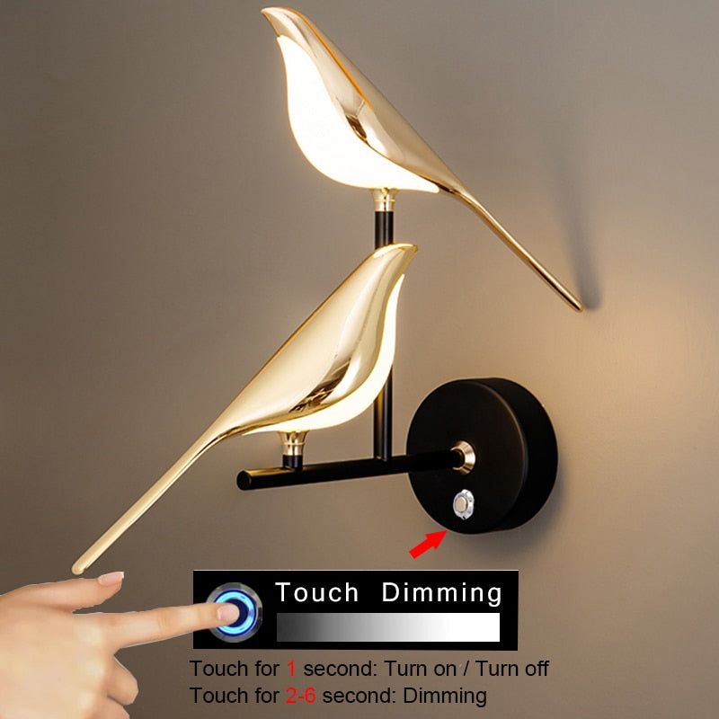 Modern Simplicity LED wall lamp Magpie bird model Light sconce light indoor lighting home kitchen bedside bedroom living room