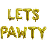 Qfdian Party decoration 1set Pet Dog Birthday Theme Party LETS PAWTY Letter Foil Balloon Decoration Set Girl Boy Celebration Atmosphere Party Supplies