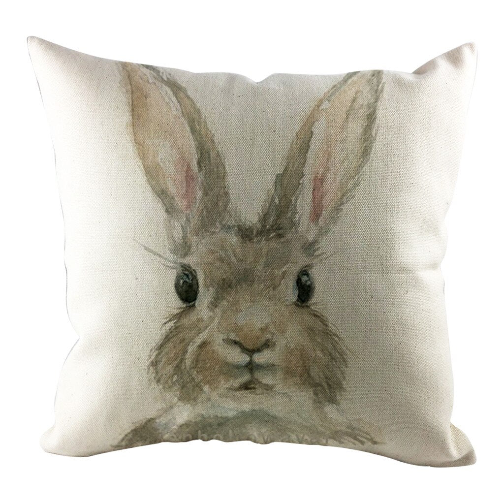 Qfdian easter decorations clearance Happy Easter Cushion Cover Bunny Eggs Decorative Pillow Cover Easter Rabbit Print Pillow Case Sofa Car Cushion Cover Home Decor