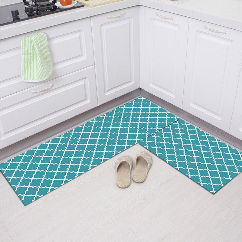 Qfdian Long Kitchen Mat Non Slip Floor Mat Water Absorbent Bath Rugs Entrance Doormat Washable Hallway Living Room Bedroom Carpets