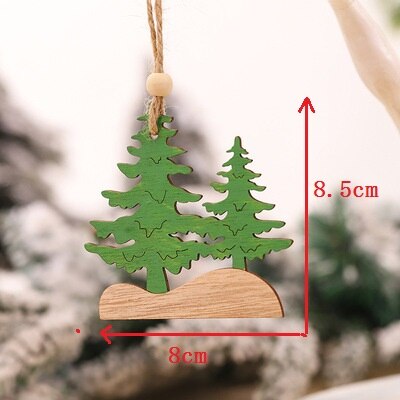 Qfdian Christmas Decorations, Wooden Luminous Colored Small House 14cm, Home Living Room Wall Hanging, Christmas Tree Dress Up Supplies