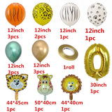 Qfdian Party decoration 18pcs/set Jungle Animal Balloons Chrome Metallic Latex Balloon 30inch Gold Number Globos Kids Birthday Party Baby Shower Decor