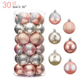 Qfdian  30pcs 6cm Christmas Tree Decor Balls Glitter Blue Gold Plating Hanging Pendants Ball For Home New Year Ornament