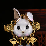 Qfdian 1pc Rabbit Hairpin Tassels Hairpin Cute Girl Daily Cos Props Vintage Barrettes Cosplay Kimono Hanfu Handwork Hair Accessories