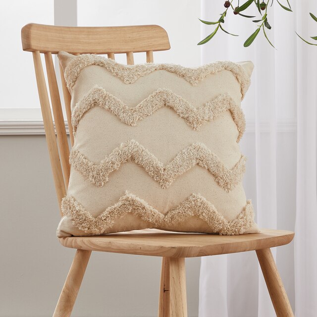 Qfdian valentines day gifts for her Tassel Linen Cushion Covers Beige Boho Pillowcase Cushion Tufted Throw Pillow for Living Room Sofa Home Decor Elegant Cushions