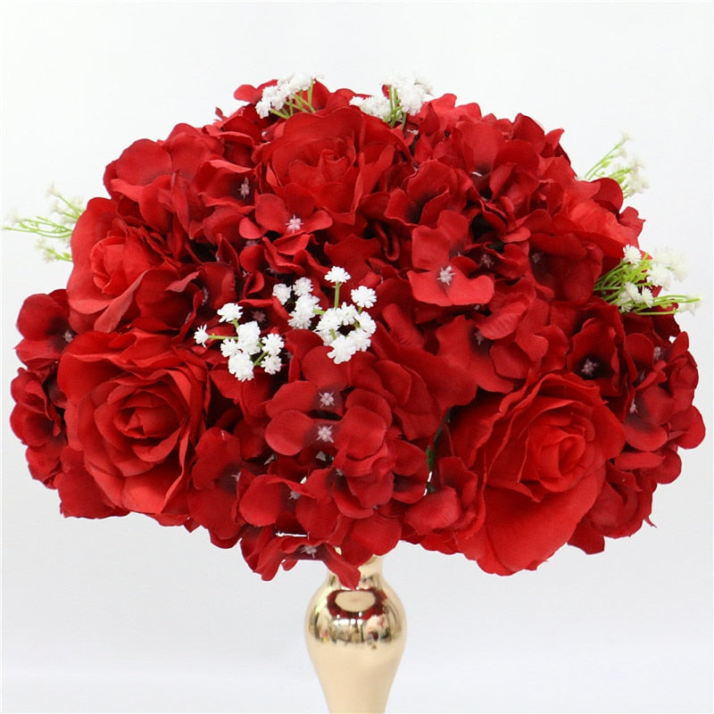 Qfdian Rose Artificial Flower Arrangement Table Centerpieces Flower Ball Wedding Arch Backdrop Decor Flower Row Party Layout