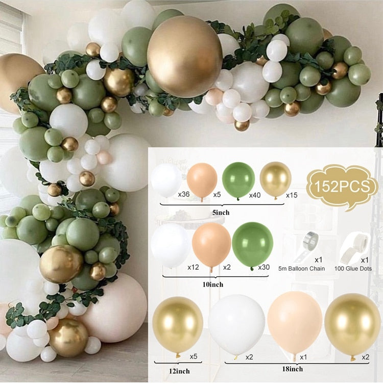 Qfdian halloween decorations christmas decorations Macaron Balloons Garland Latex Ballons Arch Happy Birthday Party Decor Kids Adult Wedding Baloon Chain Baby Shower Balon